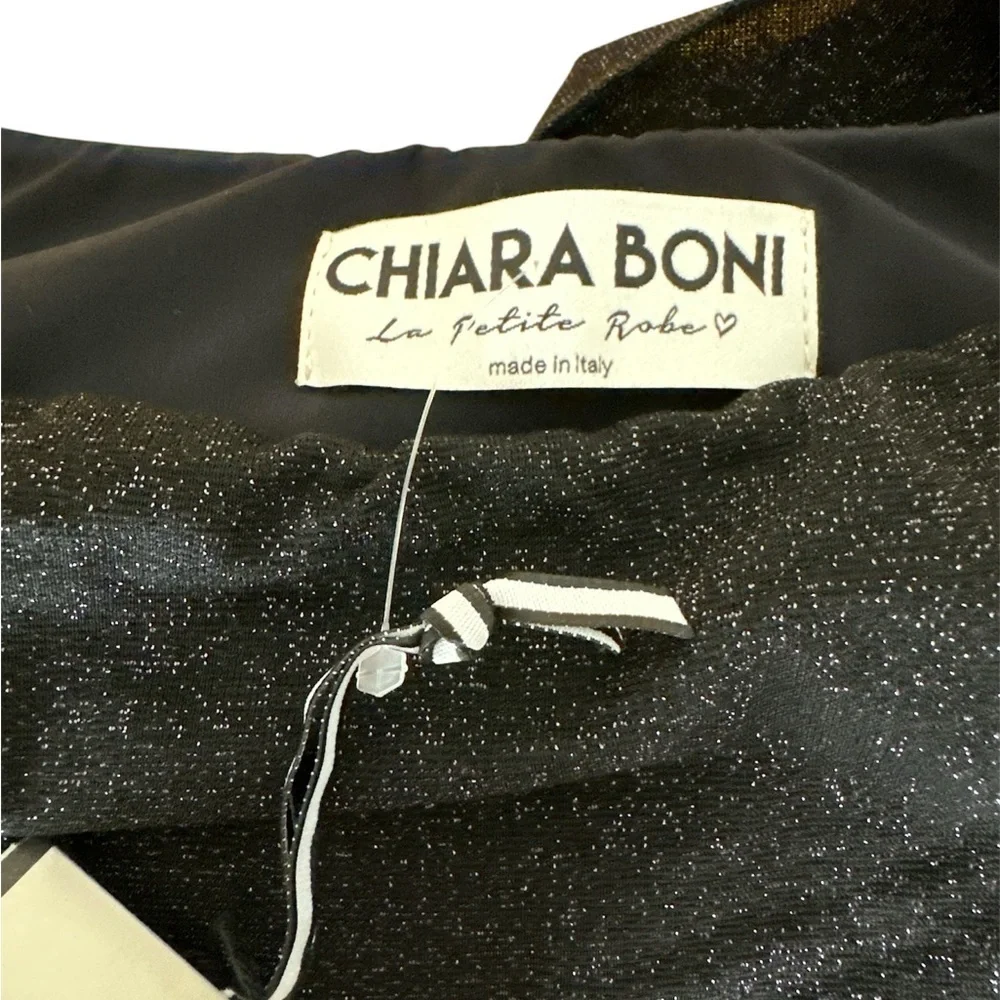 CHIARA BONI Rebon Sugar Elegant Black Dress Made in Italy size 16 NWT - Picture 7 of 12